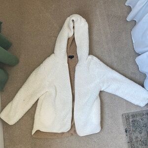 Oversized Sherpa open front sweater